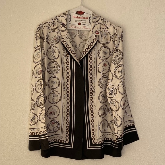 'S Max Mara Silk Blouse “Winter Wonderland” - Picture 2 of 7